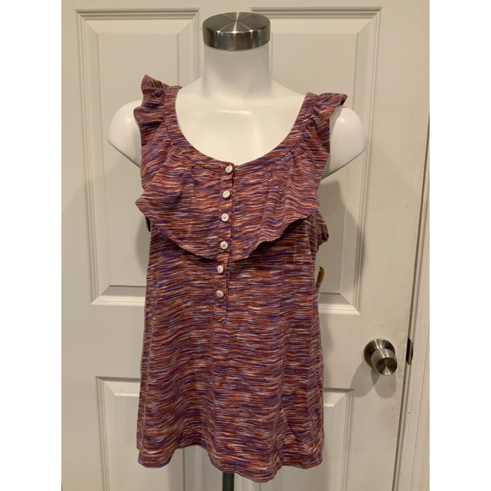Marc by Marc Jacobs Multicolor Ruffle Pullover Tank Top, Size Large
